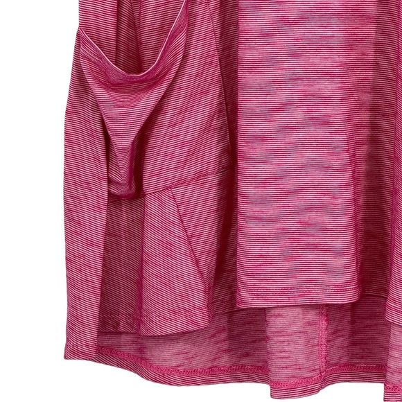 Women’s LOGO by Lori Goldstein Size Medium Pink/White Sleeveless Tunic w Pockets - Picture 5 of 9